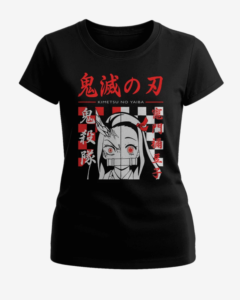 Polera de Mujer Negro de Nezuko demon