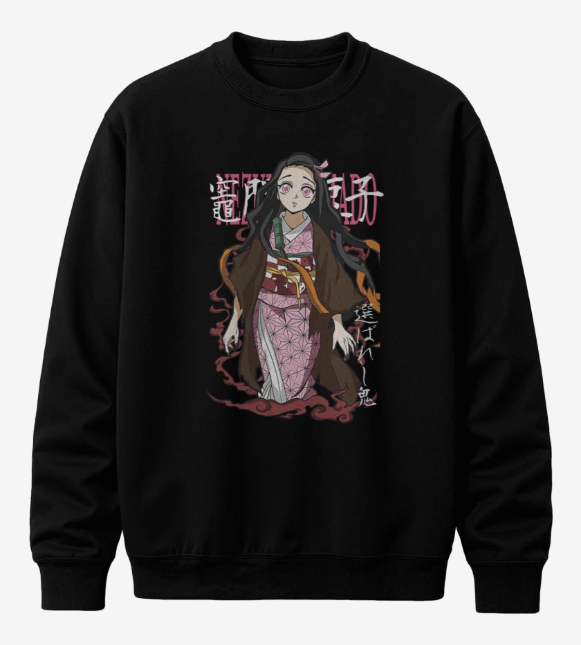 Poleron polo Negro de Nezuko kamado 2