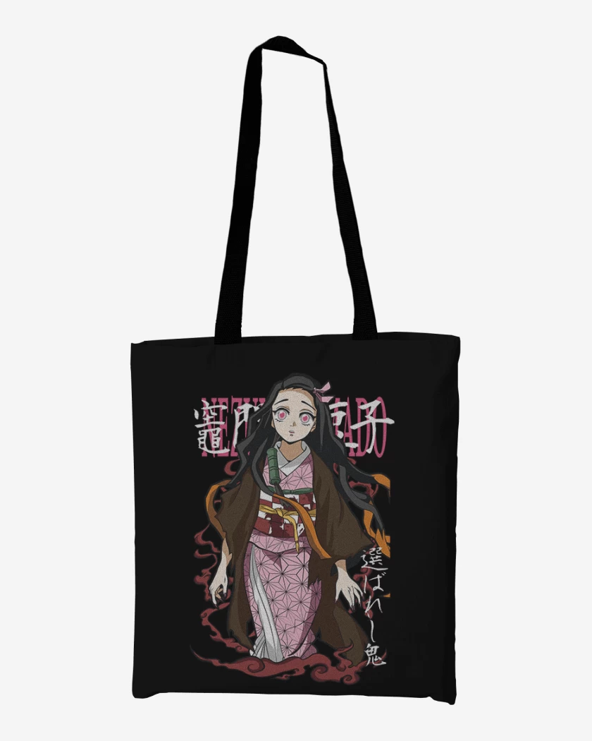 Totebag Negro de Nezuko kamado 2