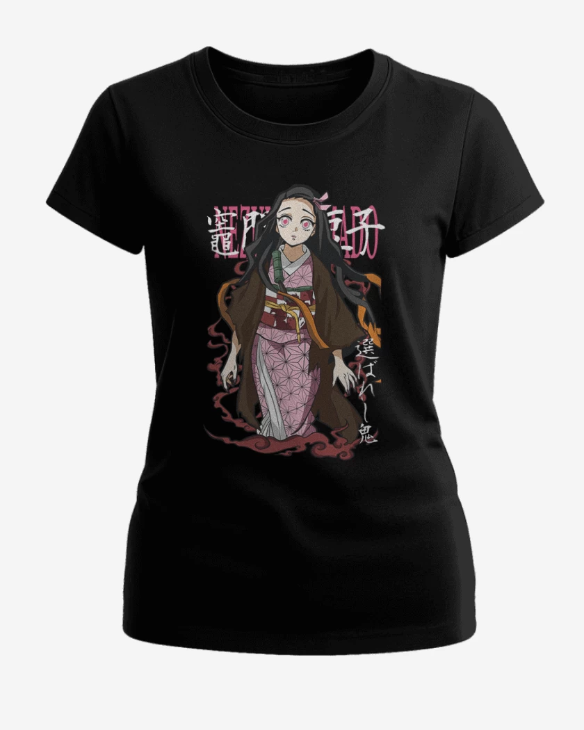 Polera de Mujer Negro de Nezuko kamado 2