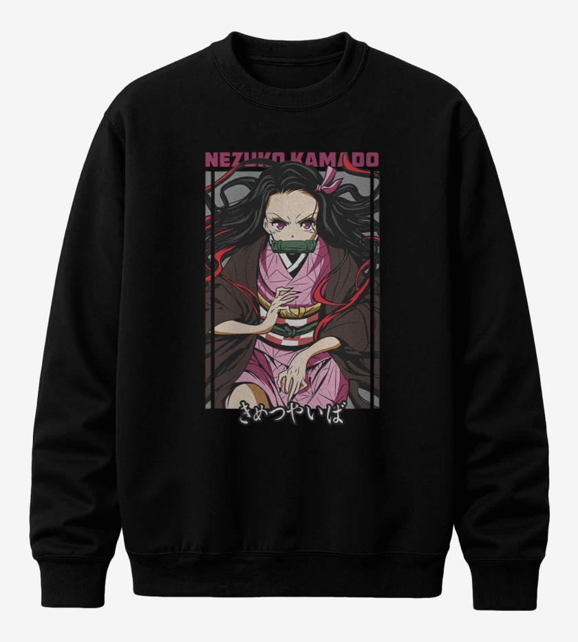 Poleron polo Negro de Nezuko Kamado demon