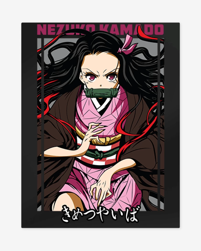 Print metalico Negro de Nezuko Kamado demon