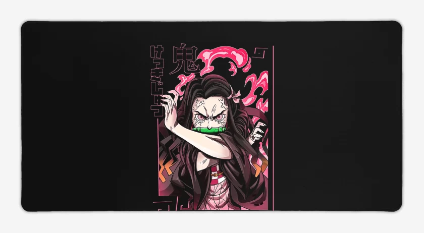 Mouse pad Gamer Negro de Nezuko Kimetsu no yaiba