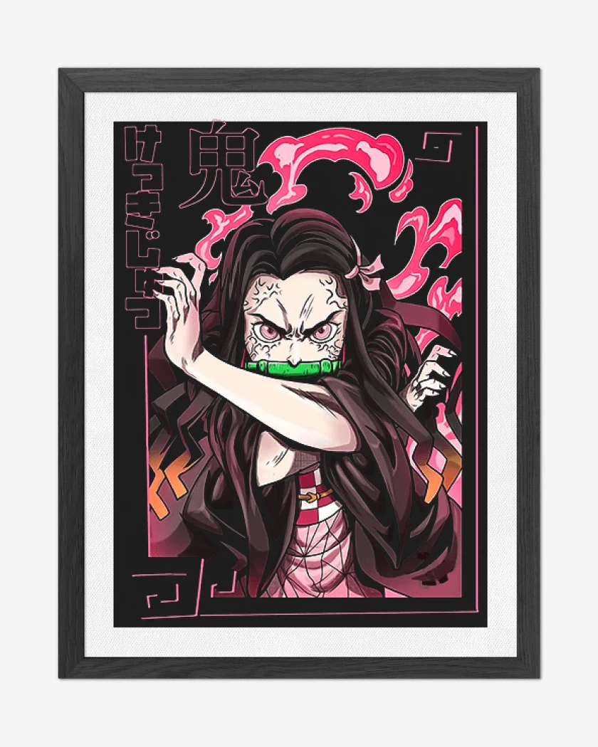 Cuadro decorativo Negro de Nezuko Kimetsu no yaiba