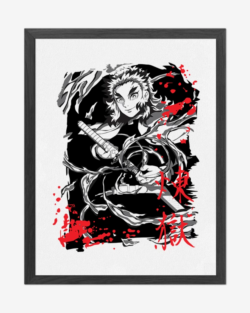 Cuadro decorativo Blanco de Rengoku pilar de fuego