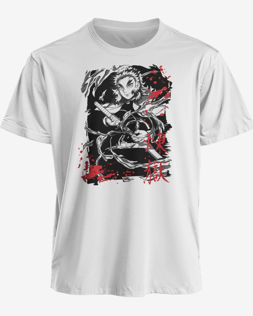 Polera premium Rengoku pilar de fuego