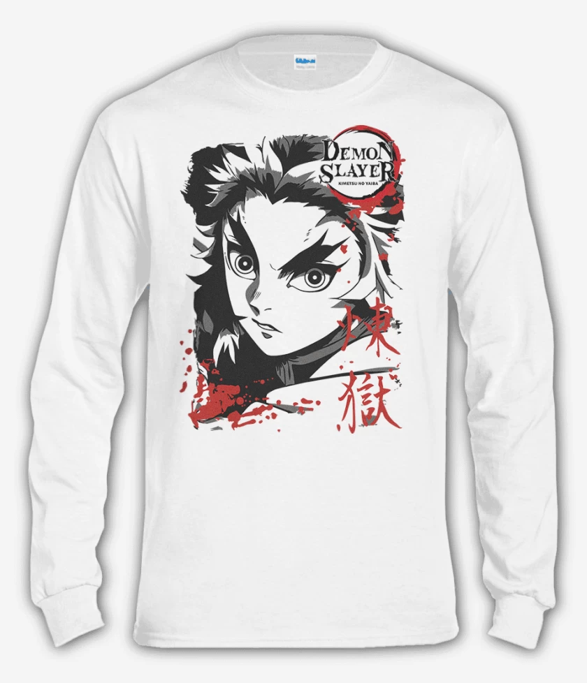 Polera manga larga Blanco de Rengoku 2