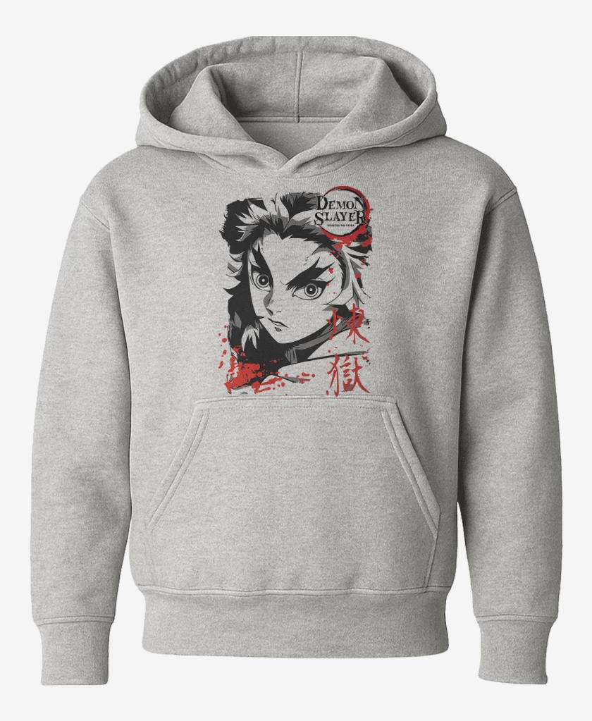 Poleron de niño Gris Melange de Rengoku 2