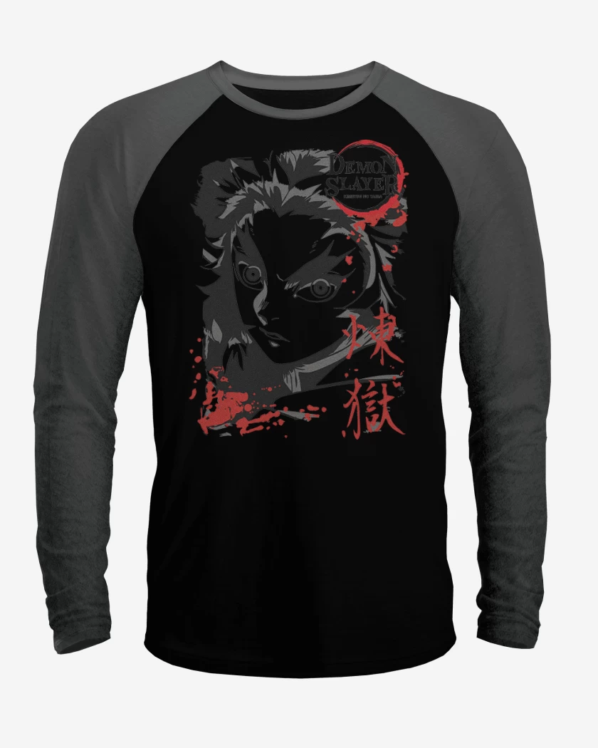 Polera Raglan Negro / Negro Heather de Rengoku 2