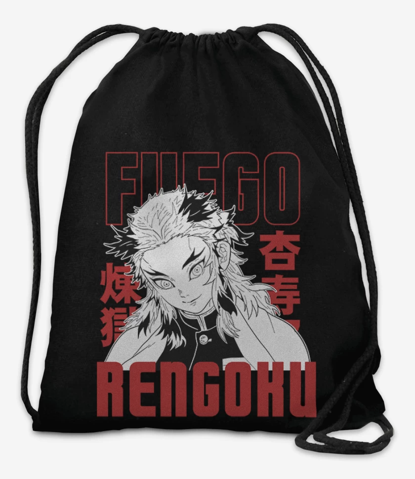 Mochila Negro de Rengoku Fuego