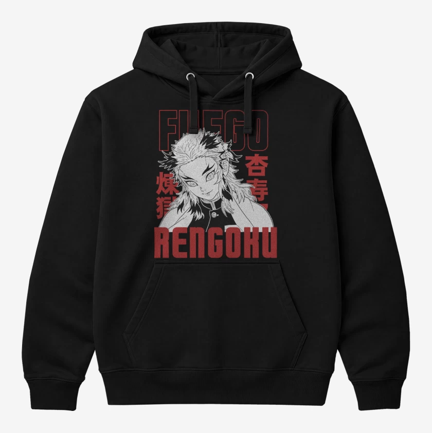 Polerón Canguro Rengoku Fuego