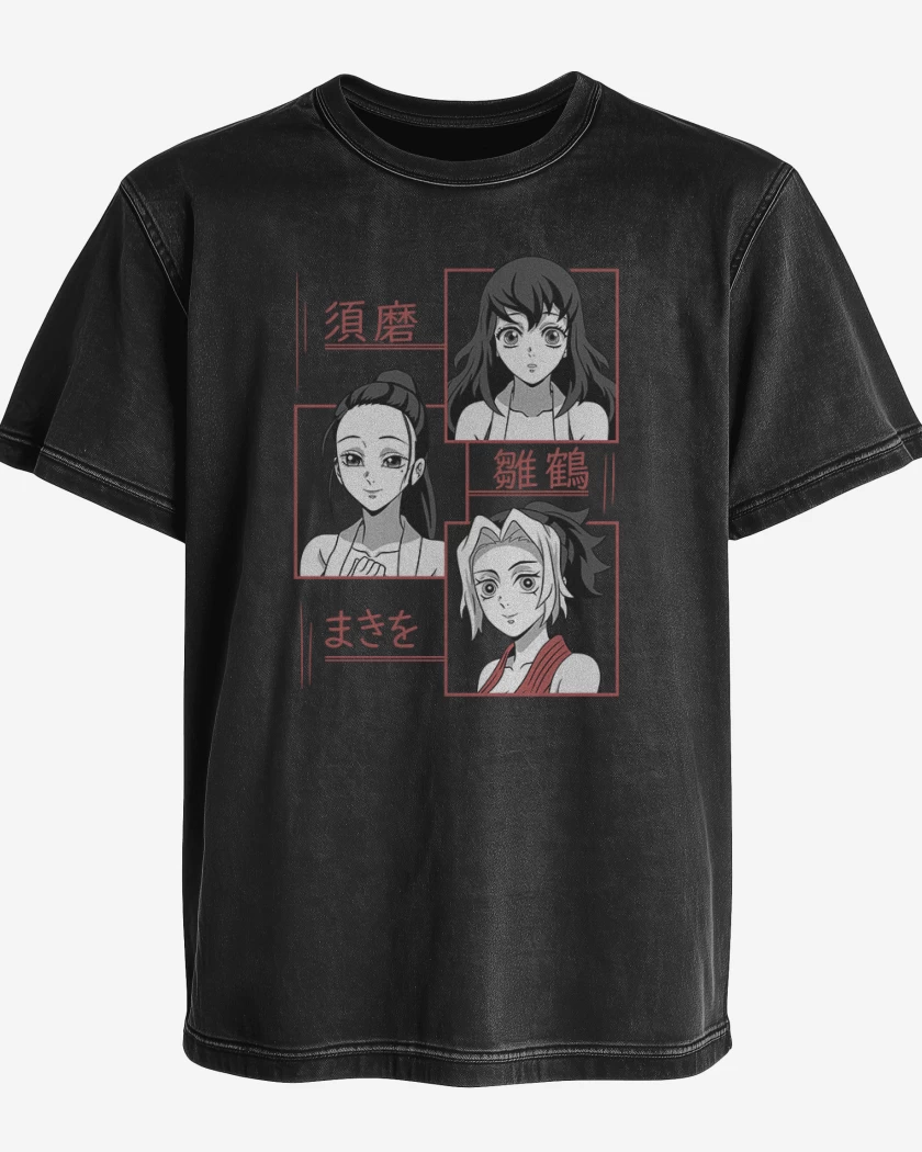 Polera desgastada Negro de Suma Hinatsuro y Makio