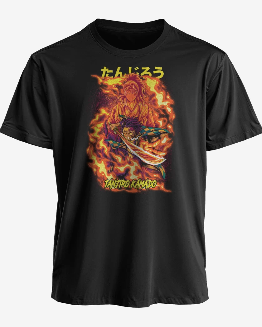 Polera premium Negro de Tanjiro Kamado Respiración solar 