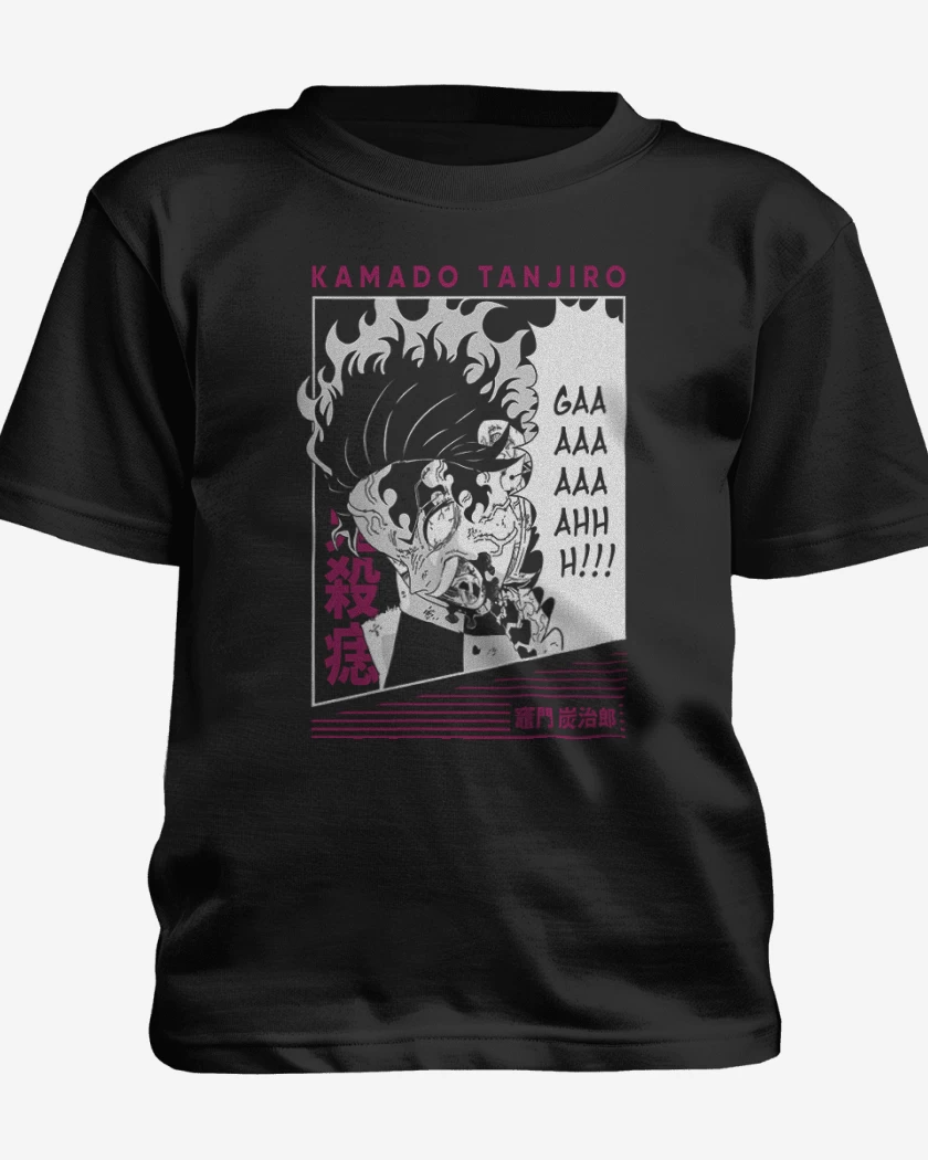 Polera de niño Negro de Tanjiro Rage