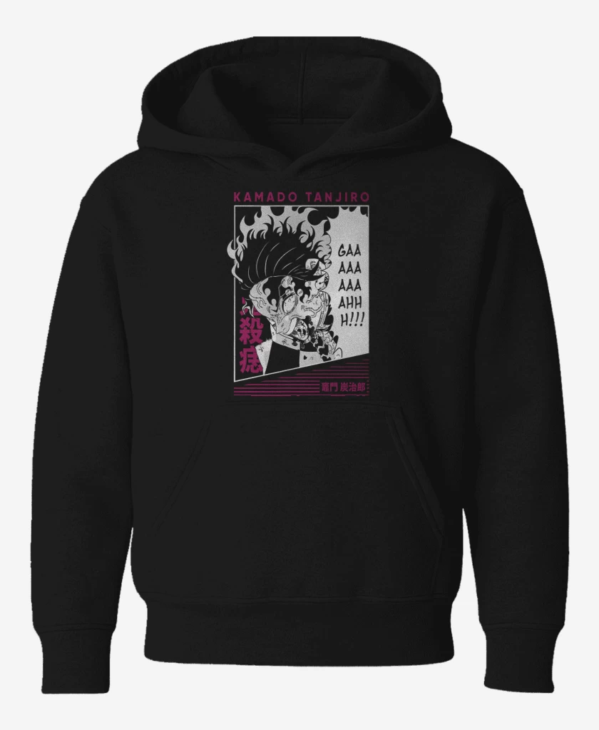 Poleron de niño Negro de Tanjiro Rage