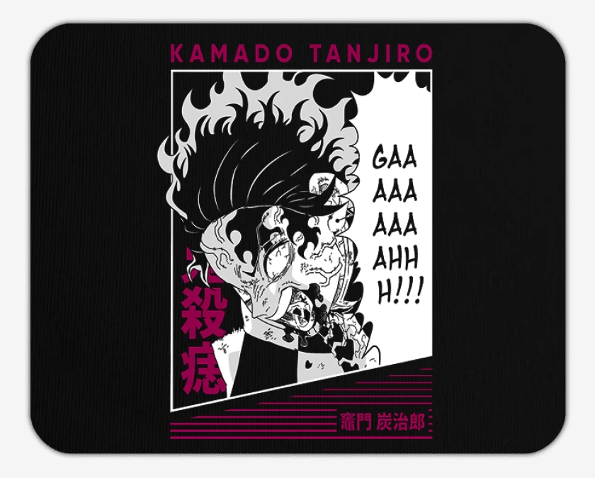 Mousepad Negro de Tanjiro Rage