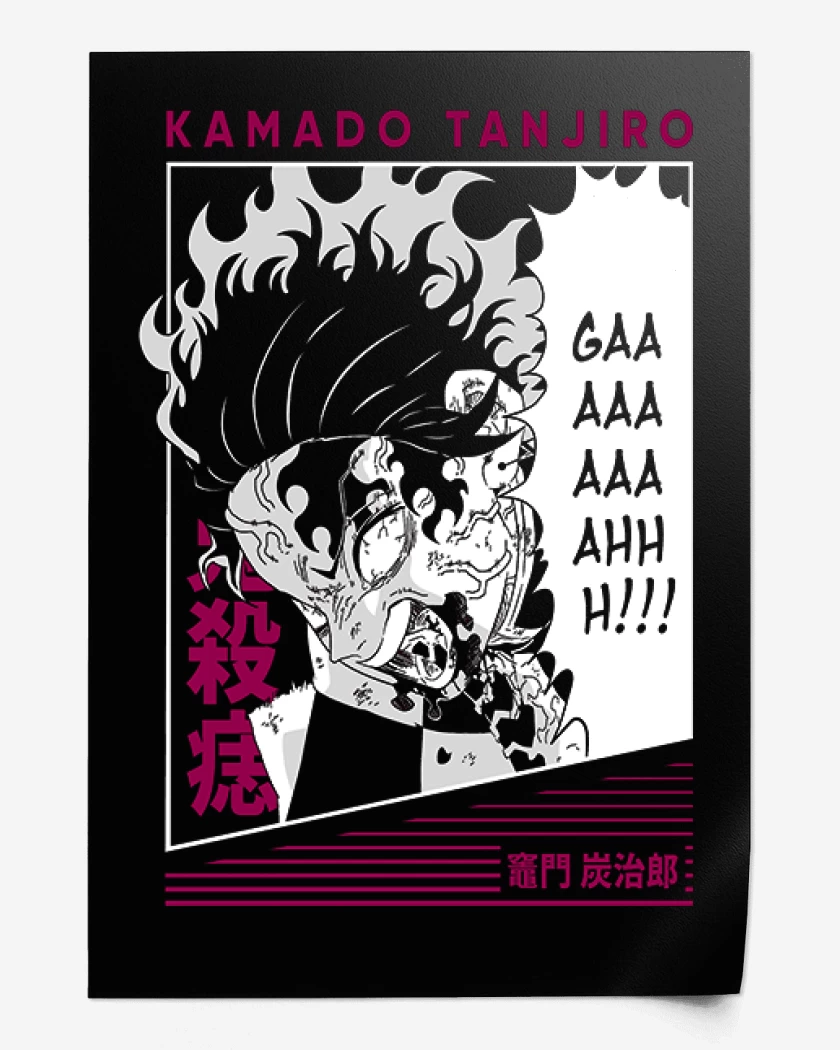 Print Negro de Tanjiro Rage