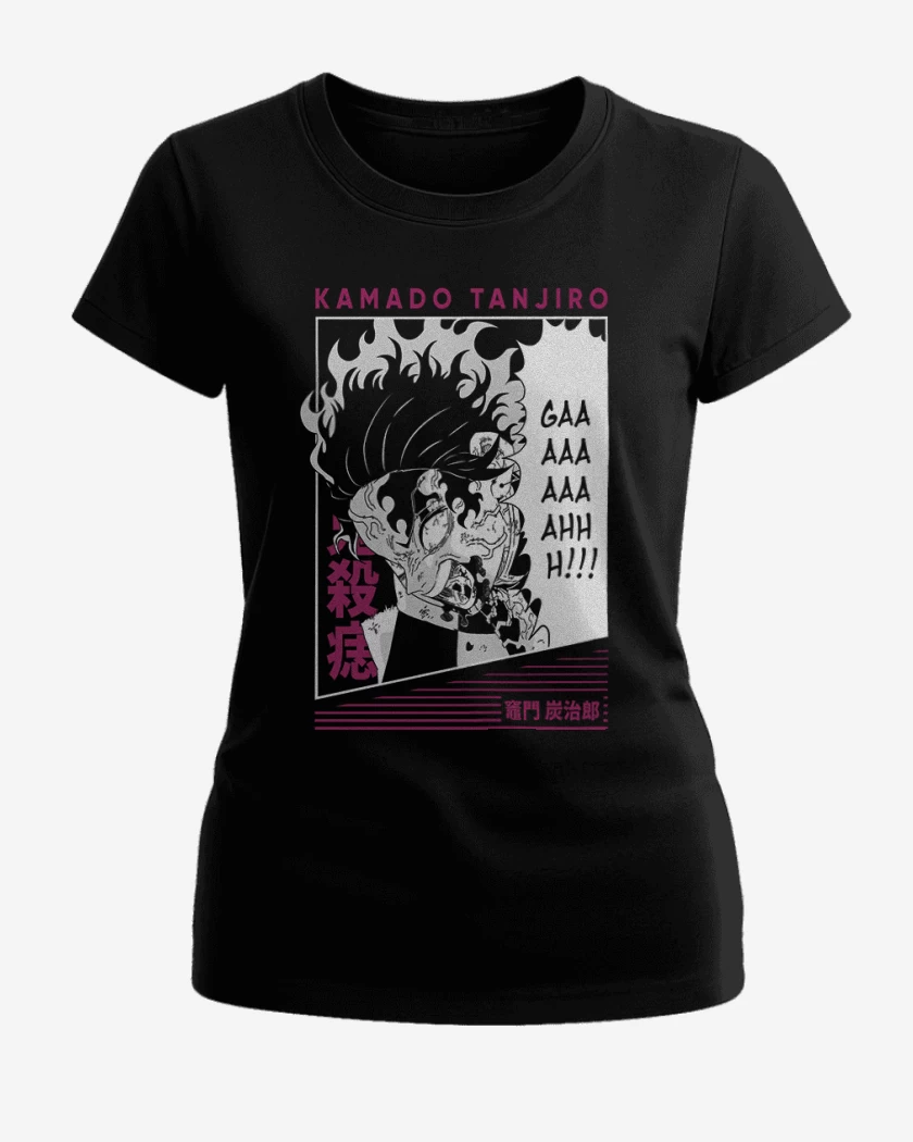 Polera de Mujer Negro de Tanjiro Rage