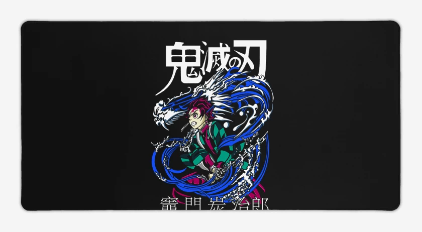 Mouse pad Gamer Negro de Tanjiro Respiracion del agua