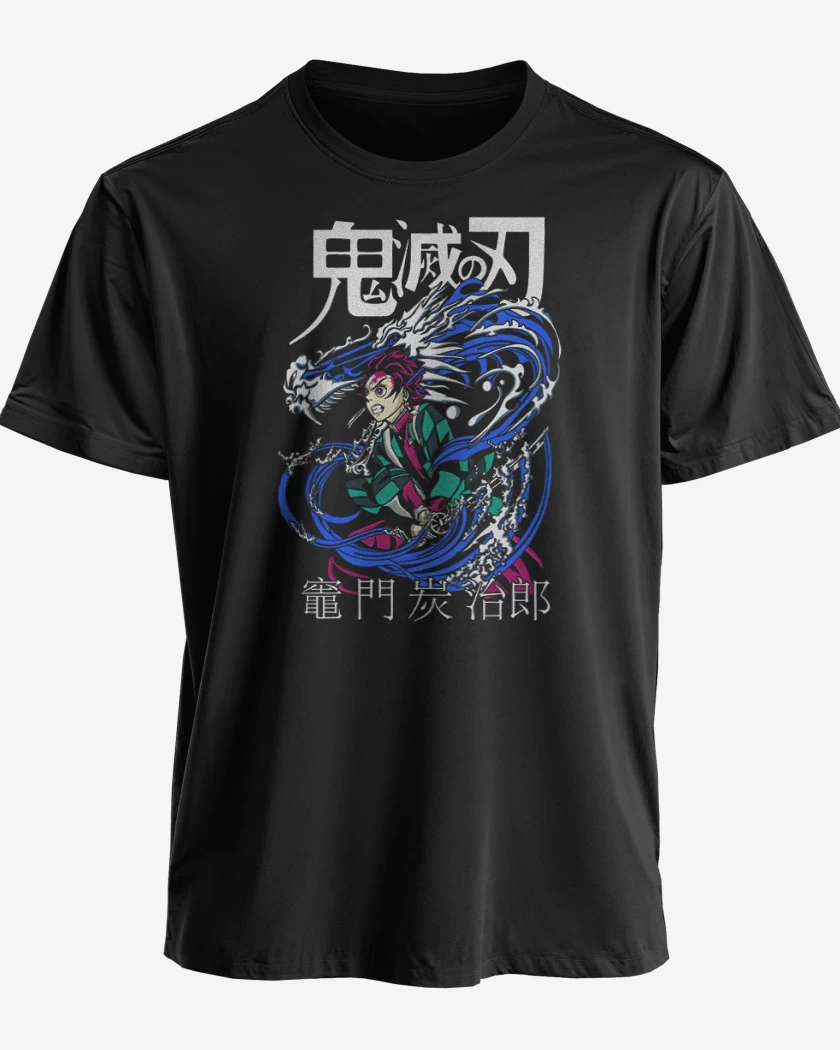 Polera premium Negro de Tanjiro Respiracion del agua