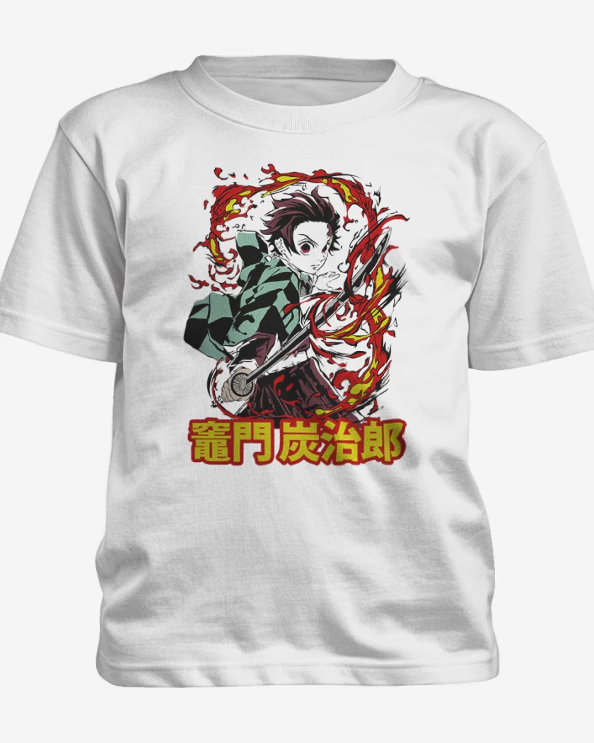 Polera de niño Blanco de Tanjiro Respiracion solar