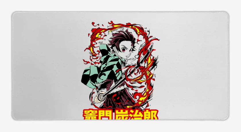 Mouse pad Gamer Blanco de Tanjiro Respiracion solar