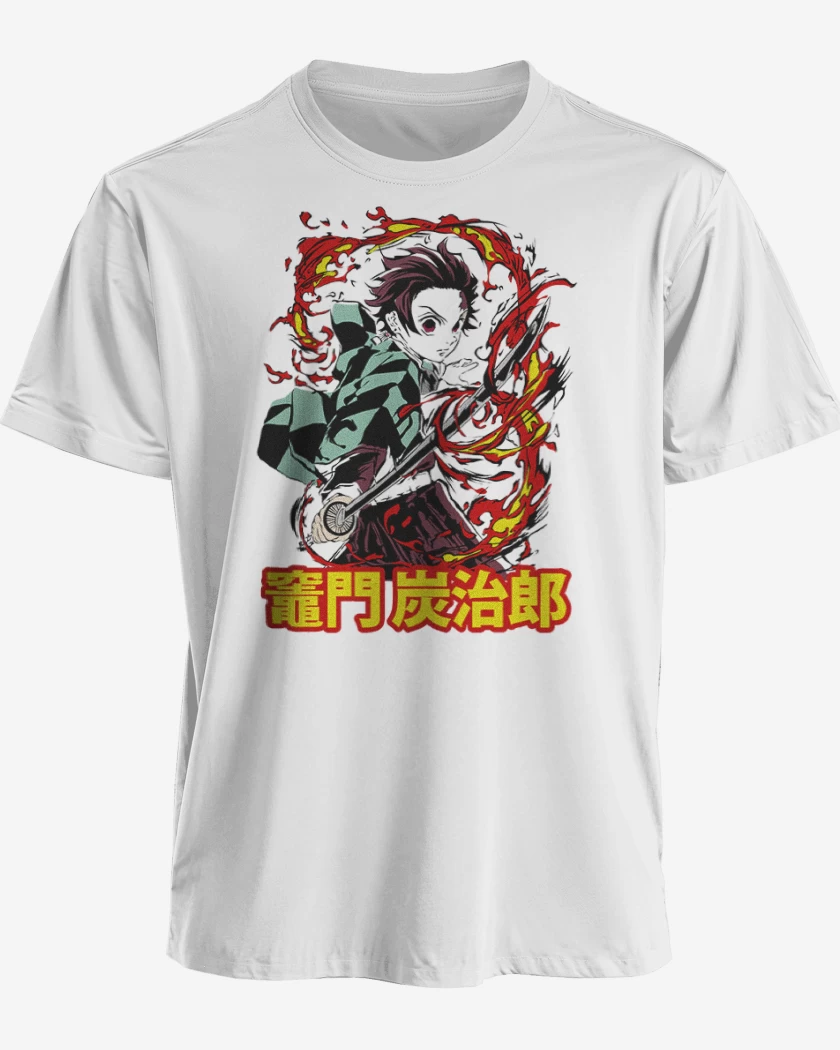 Polera premium Blanco de Tanjiro Respiracion solar