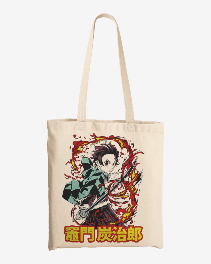 Totebag Blanco de Tanjiro Respiracion solar