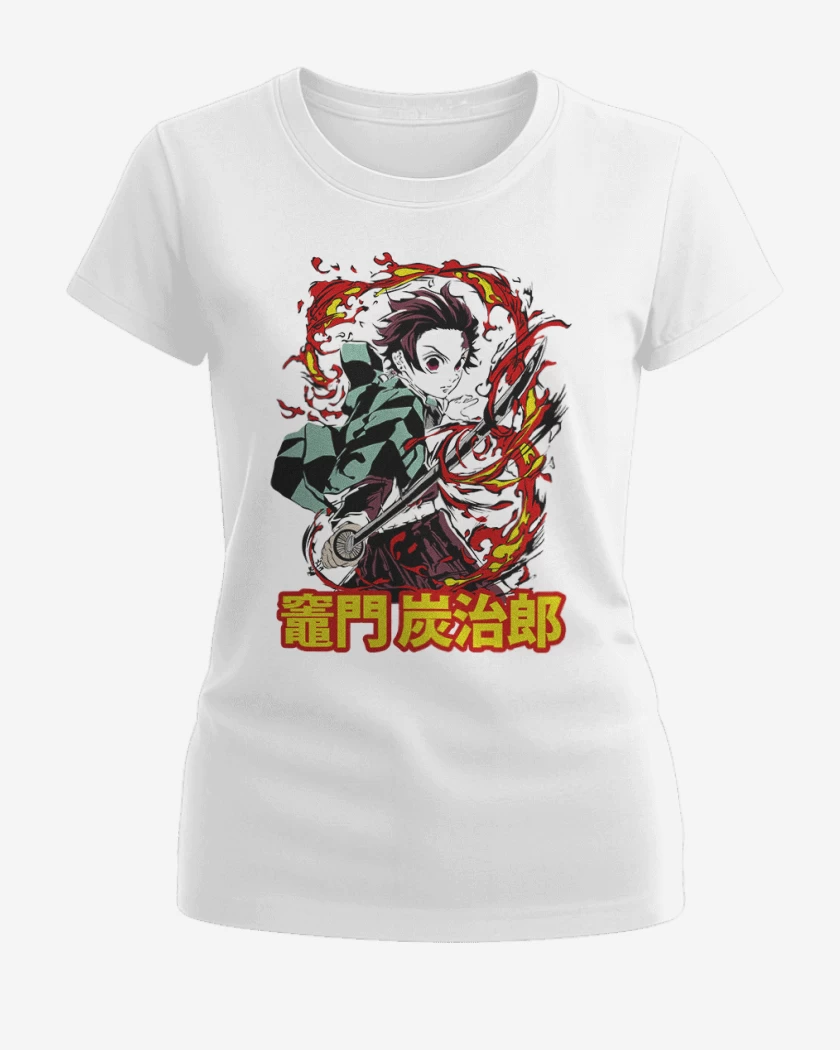 Polera de Mujer Blanco de Tanjiro Respiracion solar