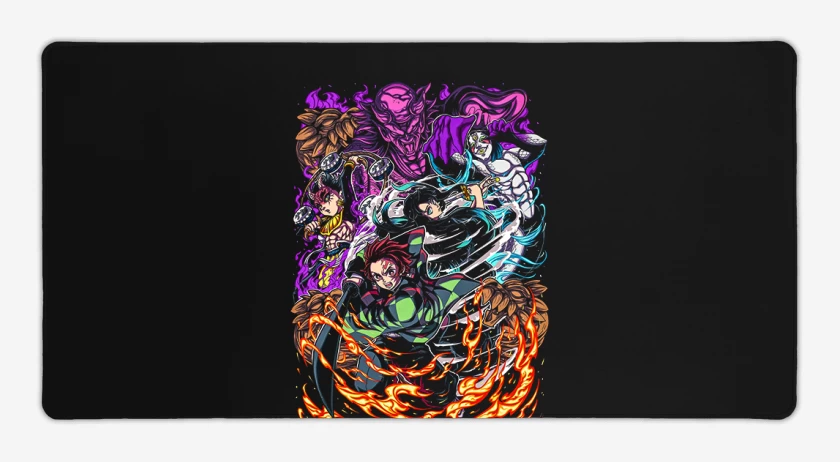 Mouse pad Gamer Negro de Tanjiro And Tokito