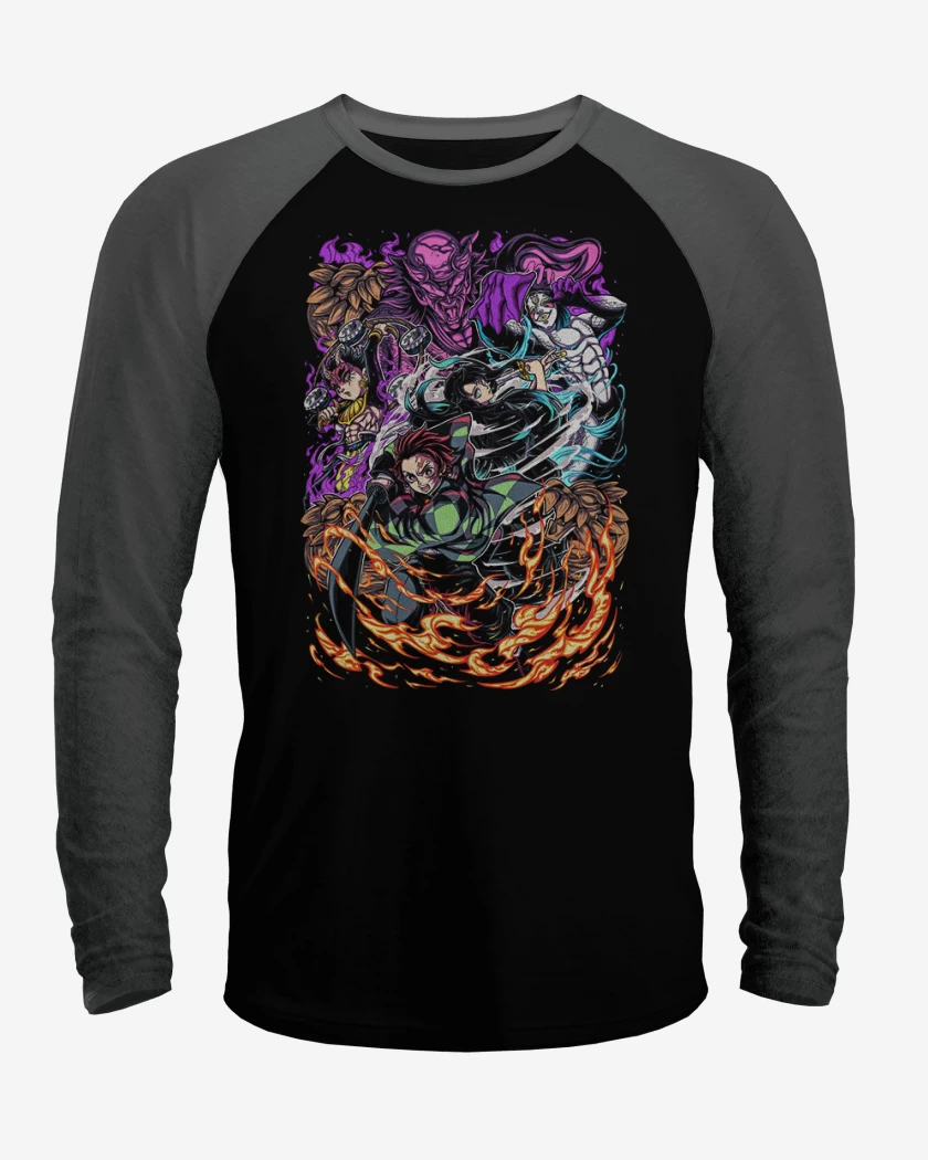Polera Raglan Negro / Negro Heather de Tanjiro And Tokito