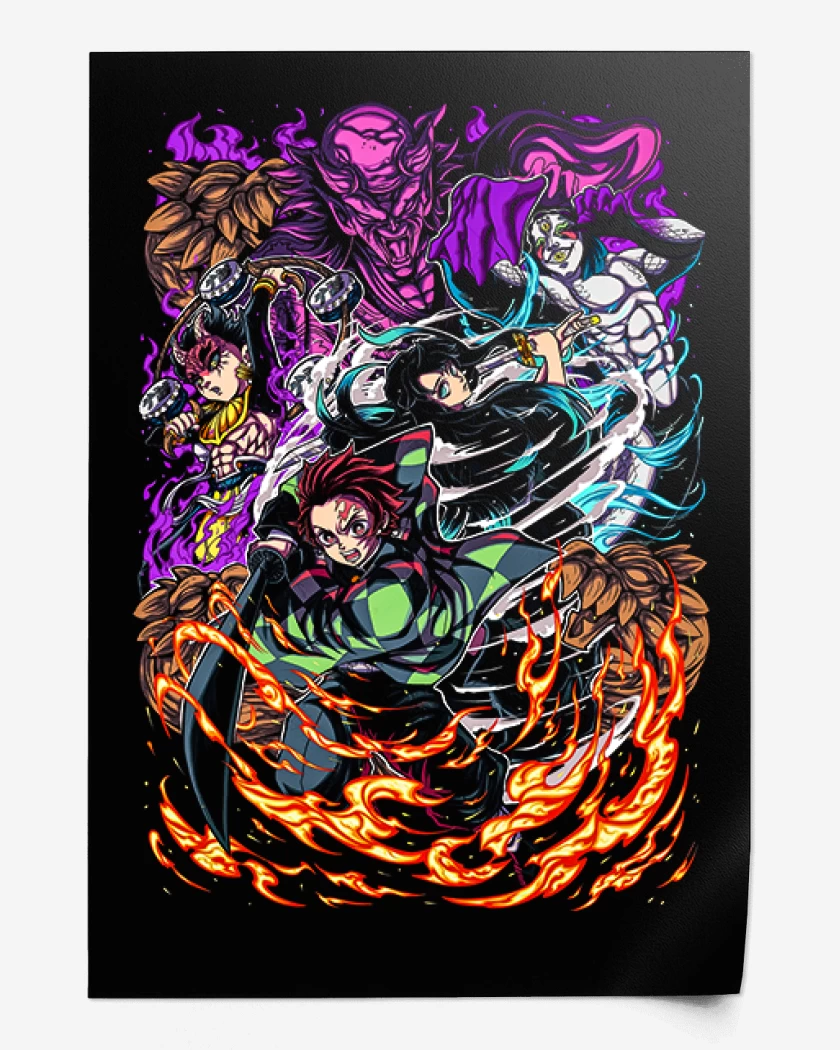 Print Negro de Tanjiro And Tokito
