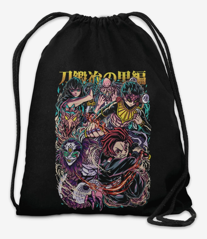 Mochila Negro de Tanjiro y Tokito 