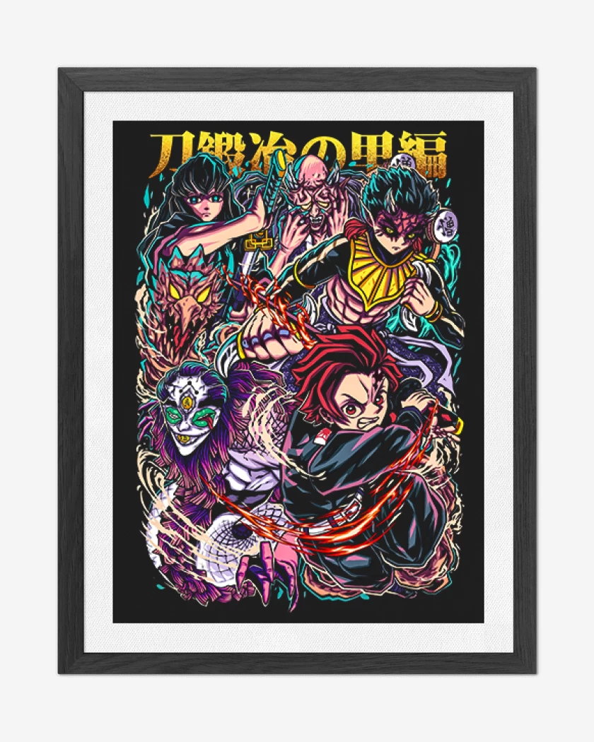 Cuadro decorativo Negro de Tanjiro y Tokito 