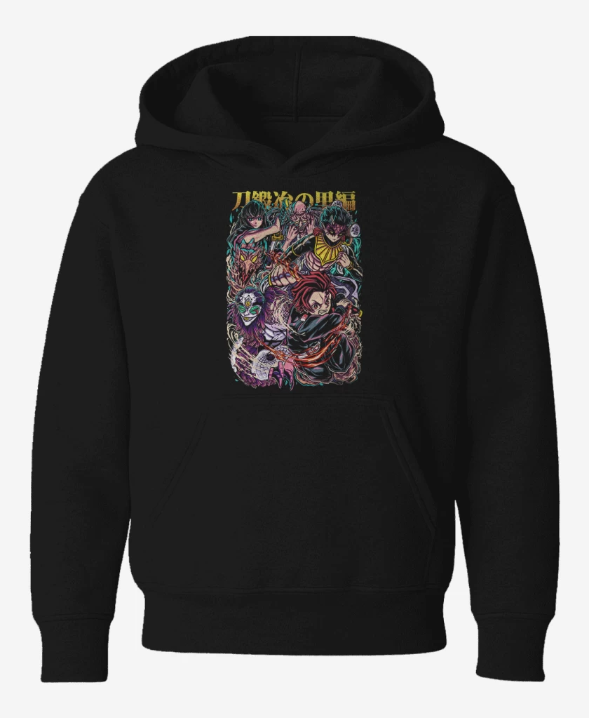 Poleron de niño Negro de Tanjiro y Tokito 
