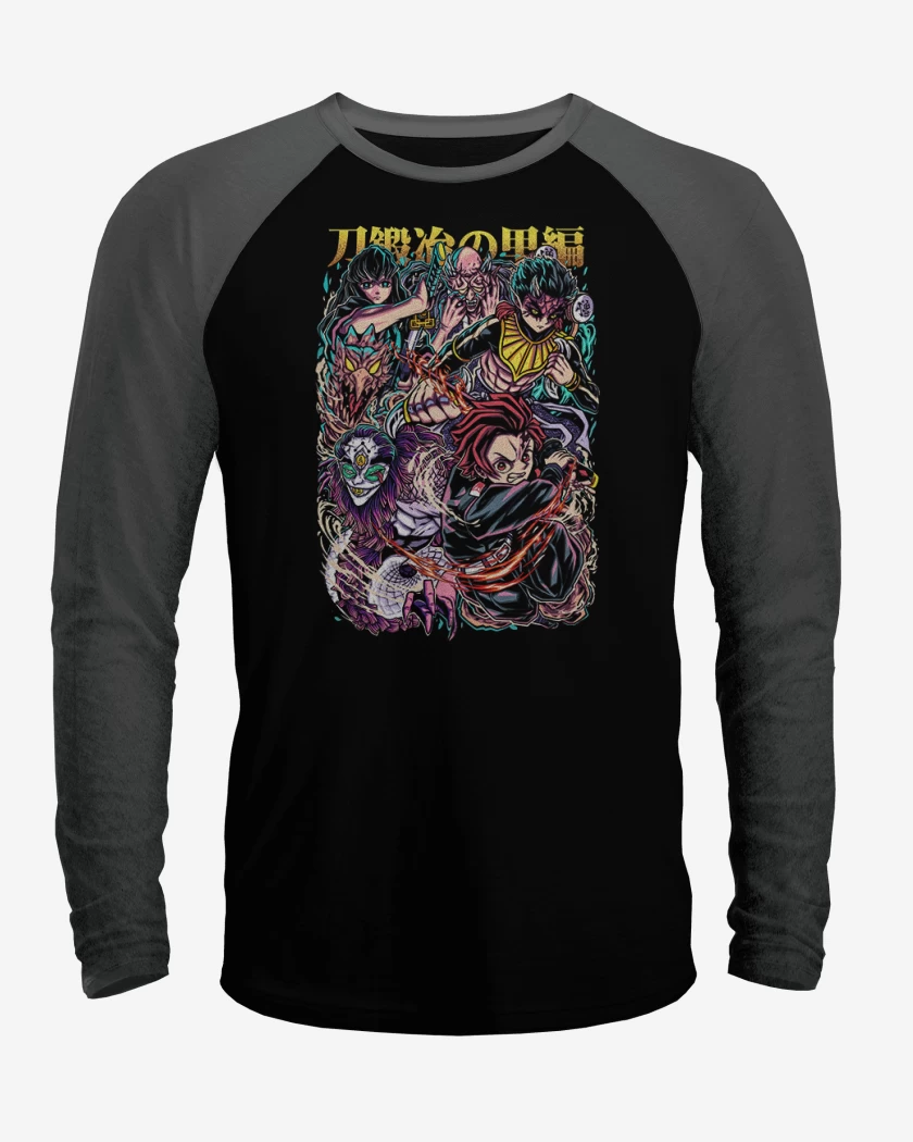 Polera Raglan Negro / Negro Heather de Tanjiro y Tokito 