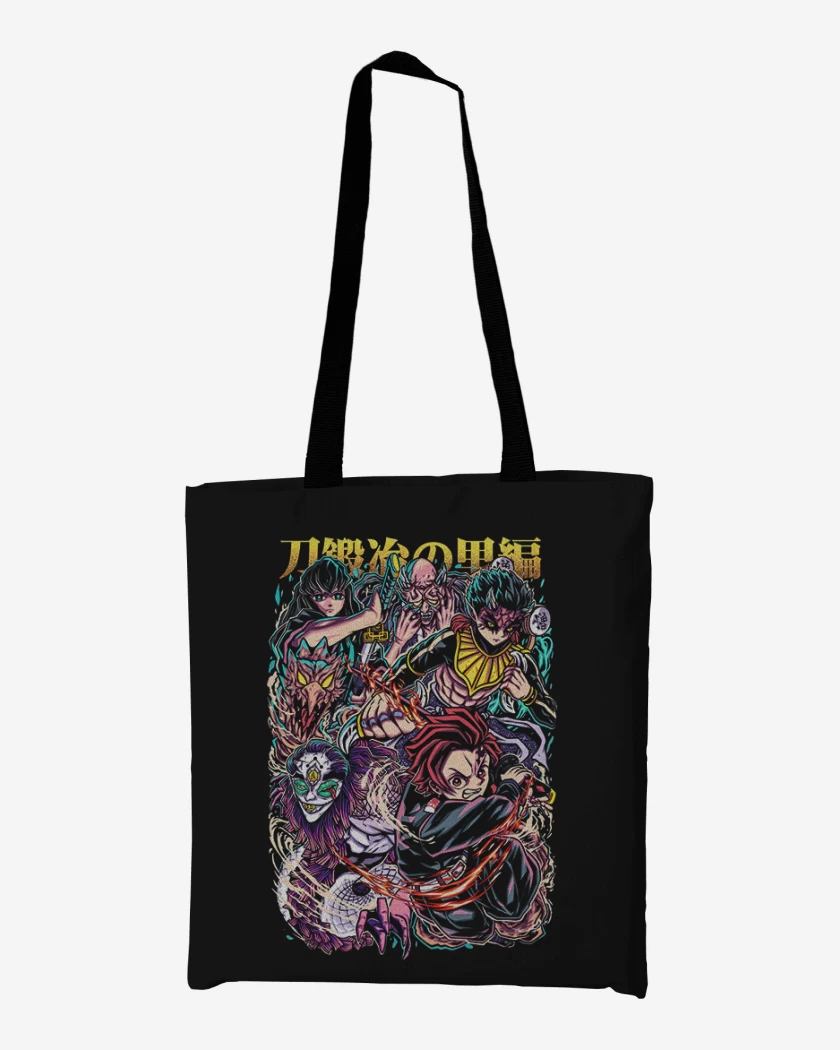 Totebag Negro de Tanjiro y Tokito 