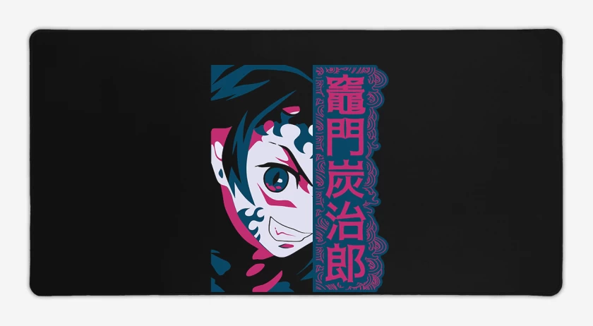 Mouse pad Gamer Negro de Tanjiro Demon