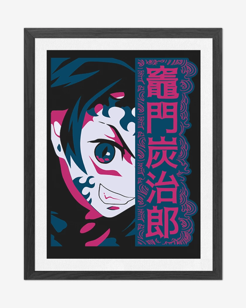 Cuadro decorativo Negro de Tanjiro Demon