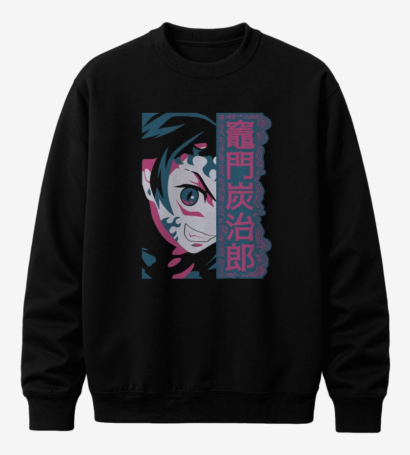 Poleron polo Negro de Tanjiro Demon