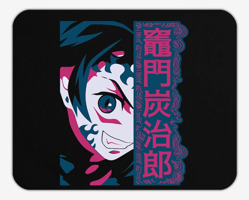 Mousepad Negro de Tanjiro Demon