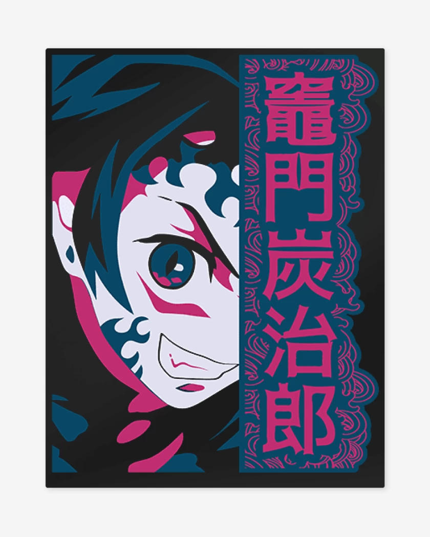 Print metalico Negro de Tanjiro Demon