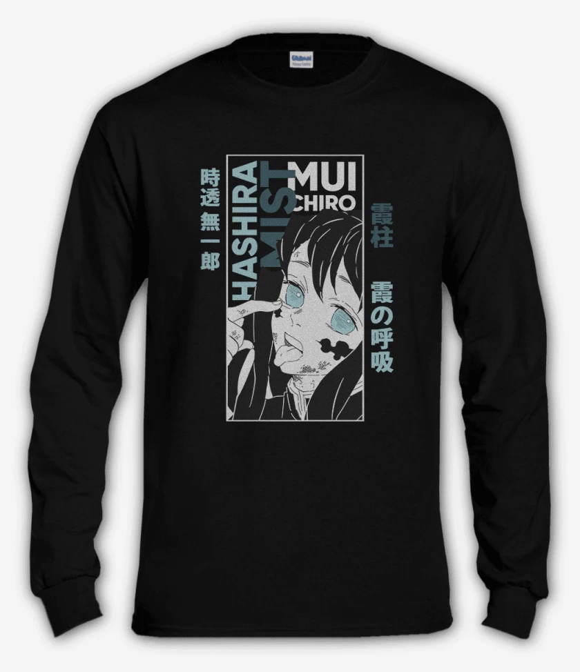 Polera manga larga Negro de Tokito pilar de la Niebla