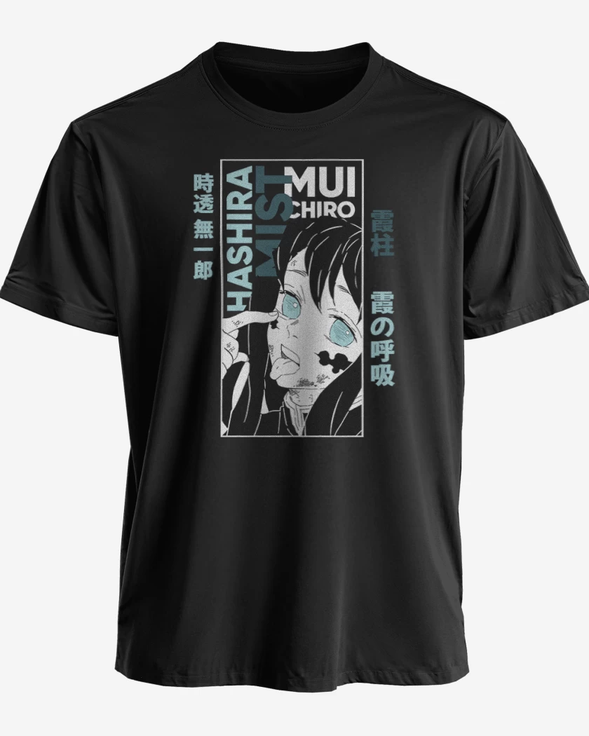 Polera premium Negro de Tokito pilar de la Niebla