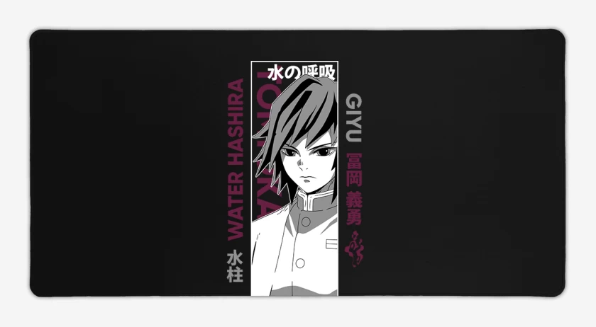 Mouse pad Gamer Negro de Tomioka pilar del Agua