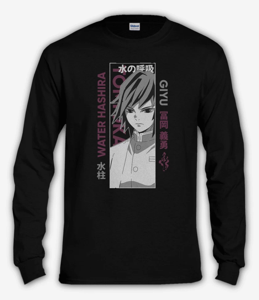 Polera manga larga Negro de Tomioka pilar del Agua