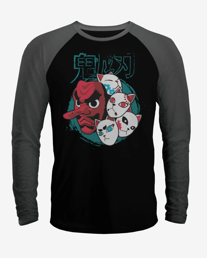 Polera Raglan Negro / Negro Heather de Urokodaki