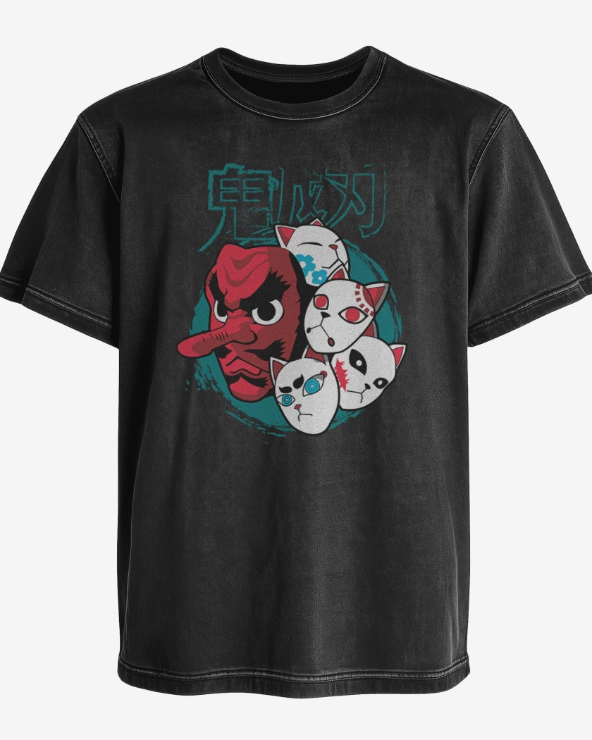 Polera desgastada Negro de Urokodaki