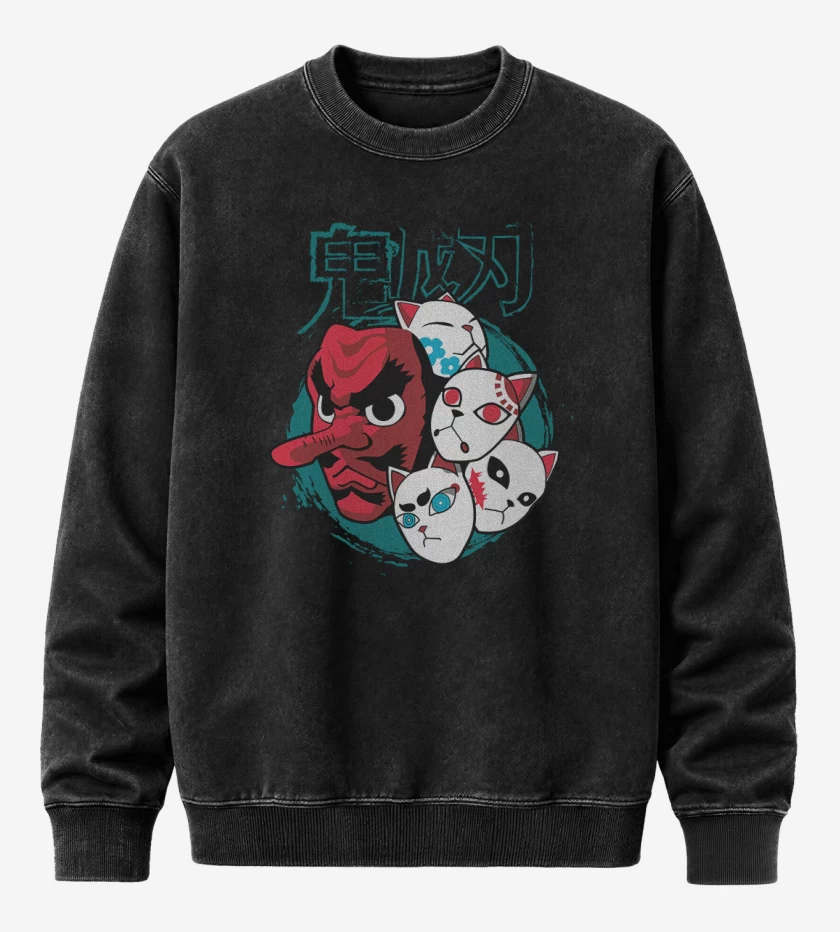 Poleron Polo Acid Wash Negro de Urokodaki