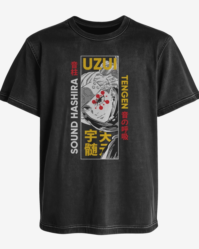 Polera desgastada Negro de Uzui 